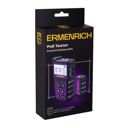Кабельный PoE-тестер Ermenrich NetGeeks NP25, фиолетовый купить по низкой цене | МАКСПРОФИТ